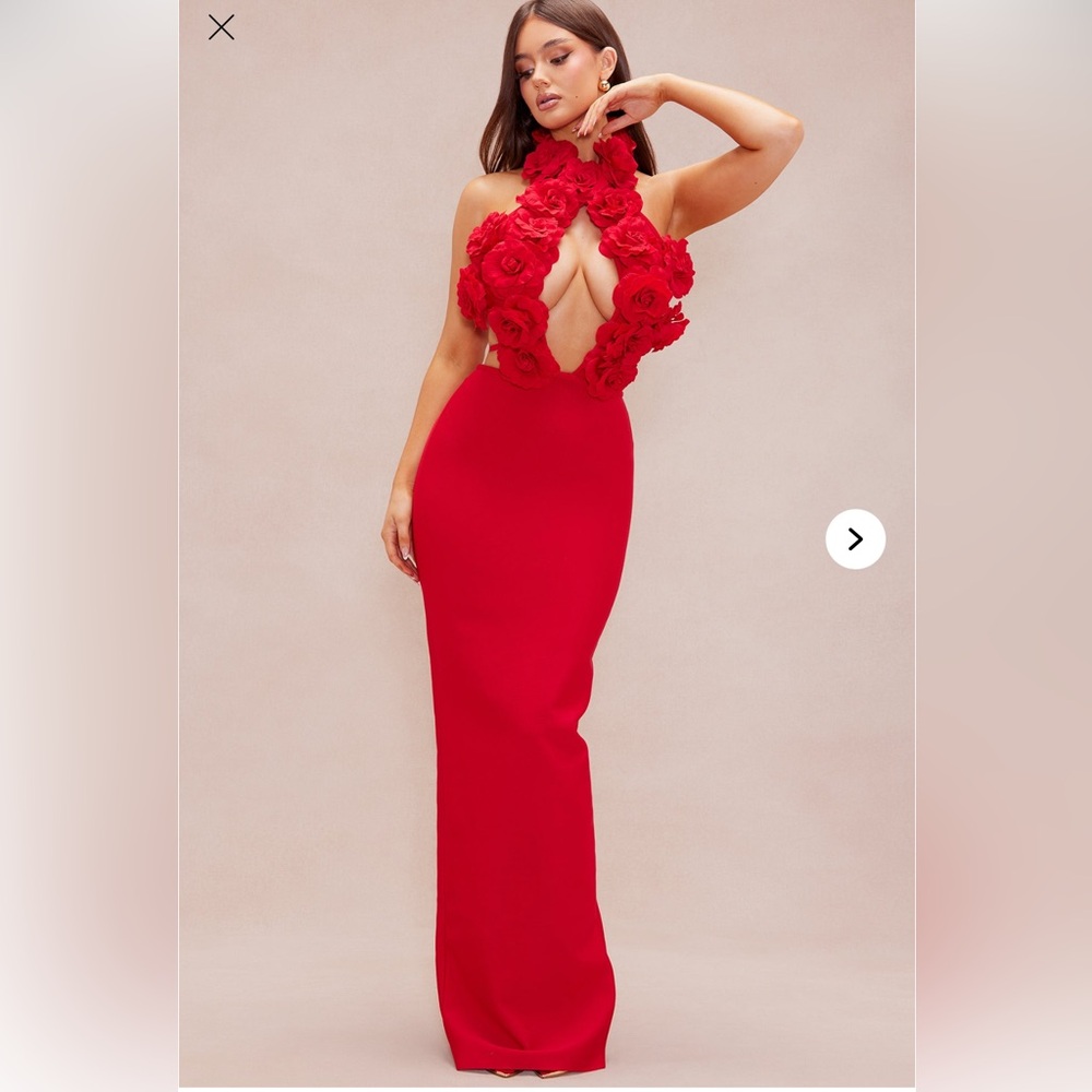 Elegant Red Bandage Maxi Dress
